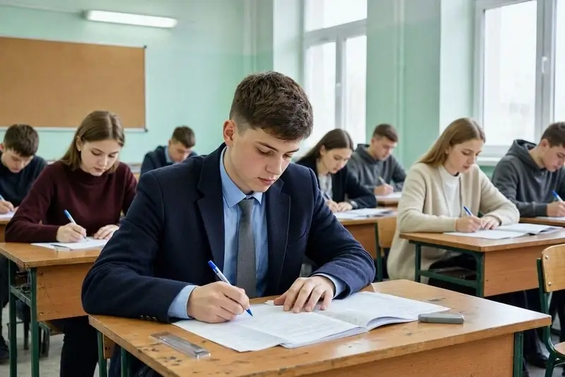 Старшеклассники пишут экзамен ЕГЭ
